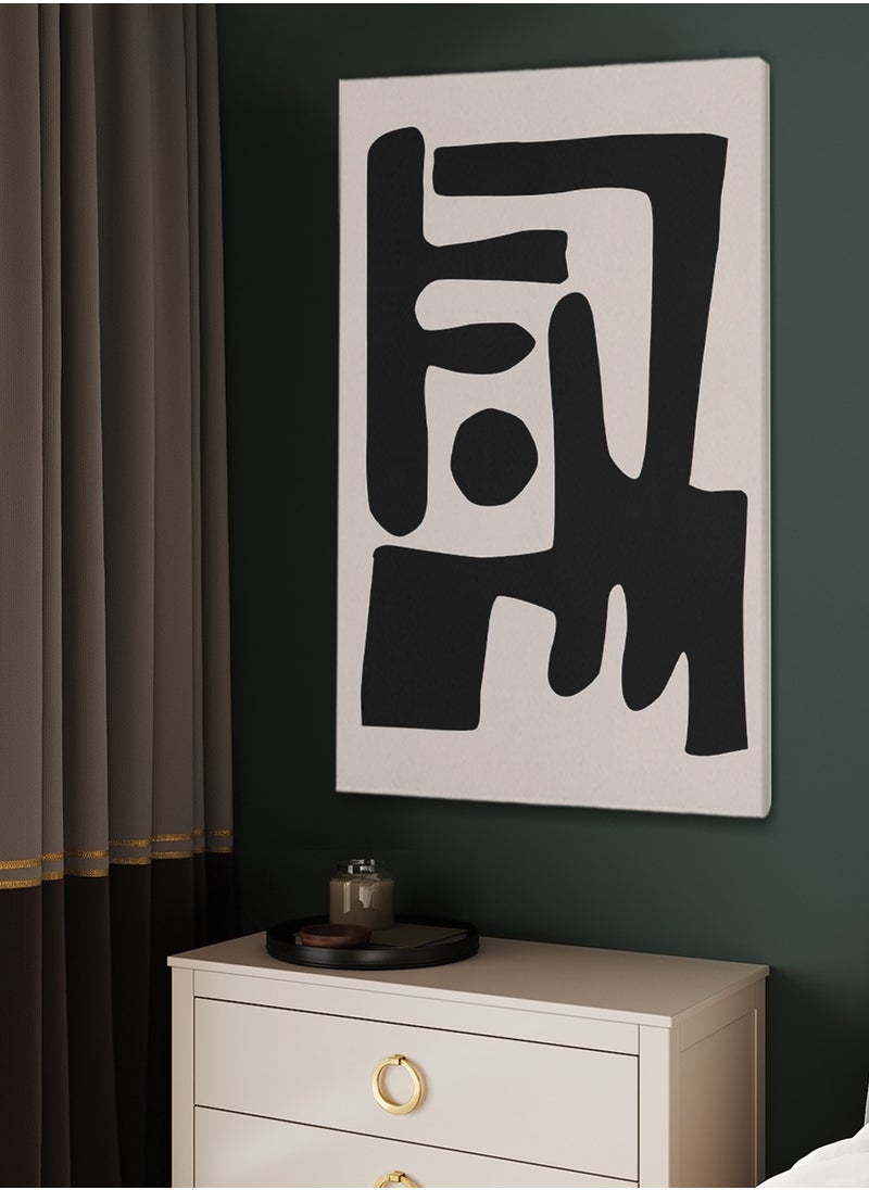 LOWHA - Framed Canvas Wall Art Stretched Over Wooden Frame with Abstract Painting - Image 1