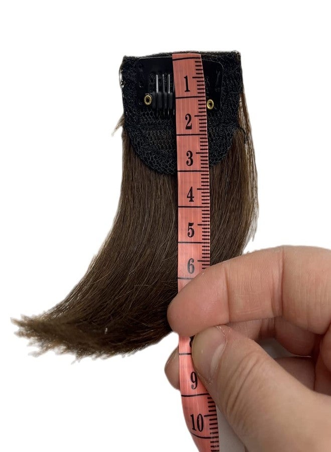 AYunhe 2pcs Human Hair Short Thick Hairpieces Adding Extra Hair Volume Clip in Hair Extensions 4" Brazilian Virgin Hair Topper for Thinning Hair Women and Men 2 packs Lot (Brown) - Image 5