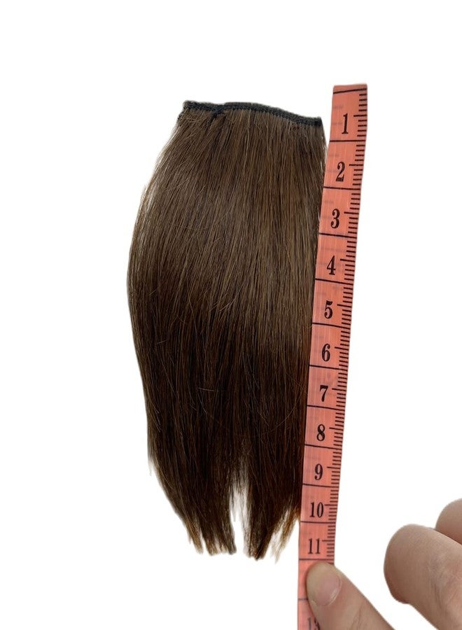 AYunhe 2pcs Human Hair Short Thick Hairpieces Adding Extra Hair Volume Clip in Hair Extensions 4" Brazilian Virgin Hair Topper for Thinning Hair Women and Men 2 packs Lot (Brown) - Image 4