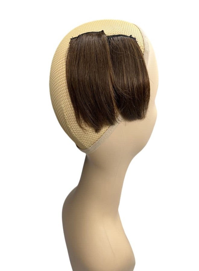 AYunhe 2pcs Human Hair Short Thick Hairpieces Adding Extra Hair Volume Clip in Hair Extensions 4" Brazilian Virgin Hair Topper for Thinning Hair Women and Men 2 packs Lot (Brown) - Image 1