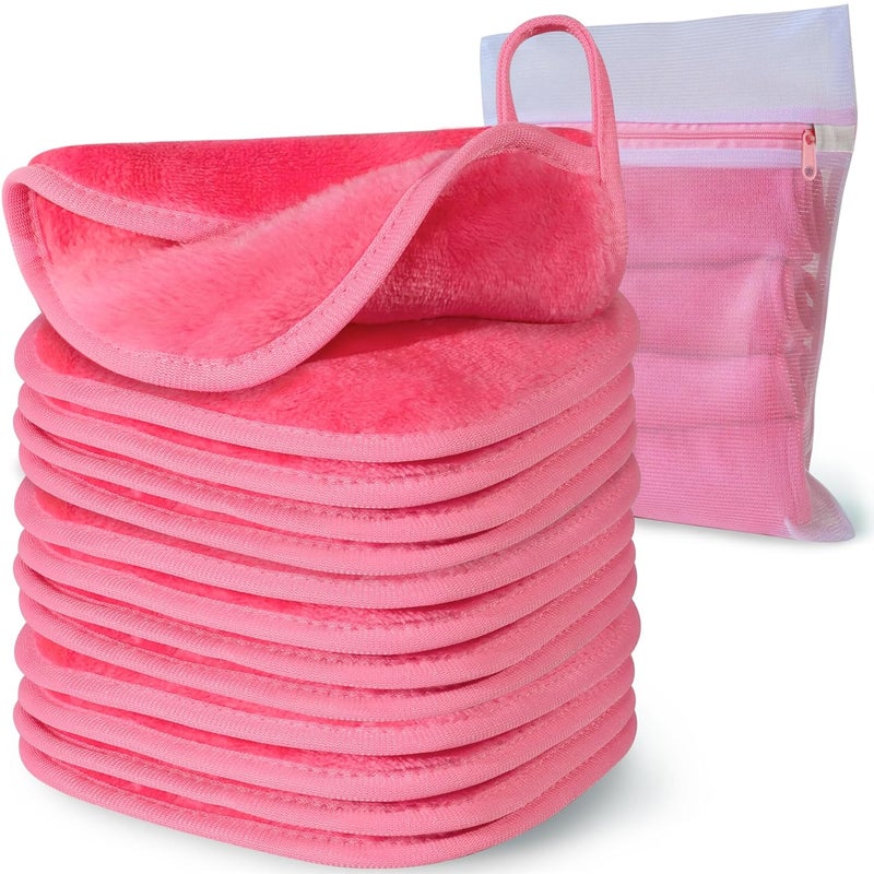 Reusable Update Makeup Removing Microfiber Cloth for Sensitive Skin  Washable Makeup Remover Towels  Natural Facial Cleansing Towels 6x 6 12 PackPink
