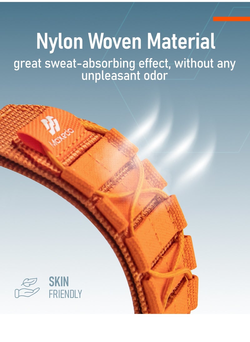 Moxedo - Moxedo Tactical Sports Rugged Strap Breathable Nylon Braided Compatible with Apple Watch Band Series 8 7 6 5 4 3 2 1 SE Ultra  Woven Loop Design for 44mm 45mm 49mm -Orange - Image 1