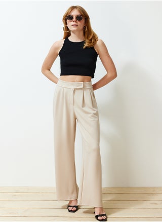 Stone Hook and Loop Closure High Waist Pleated Wide Leg/Wide Cut Knitted Trousers TWOAW24PL00177 - pzsku/Z67AD65DD7A5103A7284DZ/45/_/1739718331/6ea22c00-81d9-49fb-b8f4-1052d2853c2d
