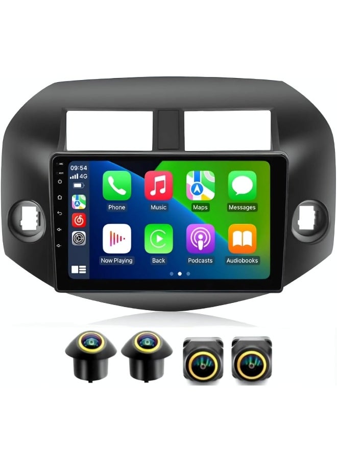 Vierex Car Stereo Screen For Toyota Toyota RAV4 2006-2012 Android With Apple Carplay Android Auto Wireless WiFi DSP AHD Camera Included Fast Interface (8+128GB 360D Cameras)  - Image 1