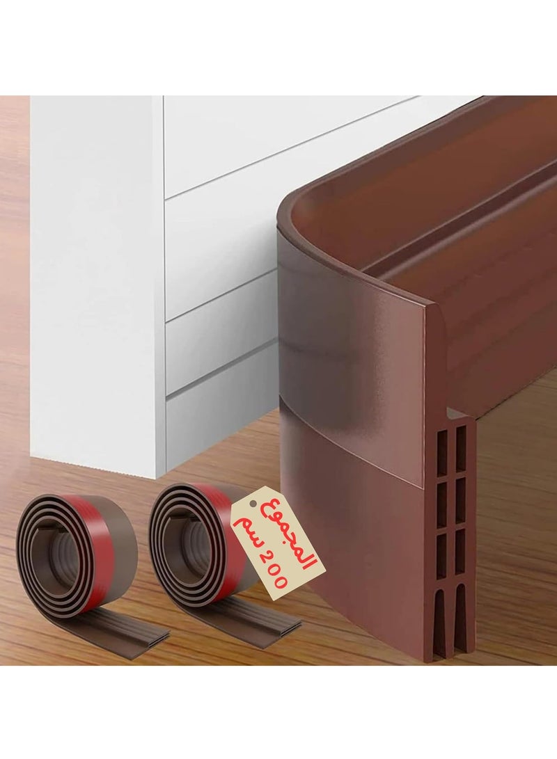 Xkimos 2 Pack Door Draft Strips, Door Underdraft Strips, Soundproof Door Draft Strips, New House Home Decoration (1m Brown)  - Image 1