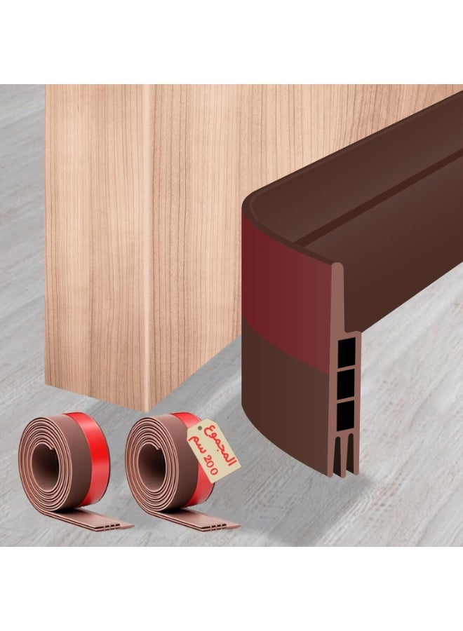 Xkimos 2 Pack Door Draft Strips, Door Underdraft Strips, Soundproof Door Draft Strips, New House Home Decoration (1m Brown) - Image 1