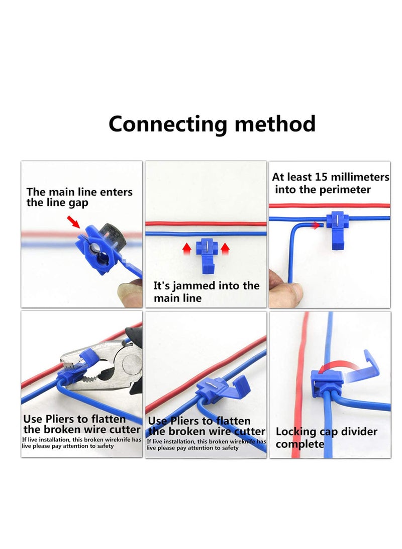 Zikra Splice Wire Connectors of Solderless Quick and Household Tools Durable, 100 PCS Red 22 Through 18 Gauge,100 PCS Blue 16 Through 14 Gauge,100 PCS Yellow 12 Through 10 Gauge (300 PCS) - Image 5