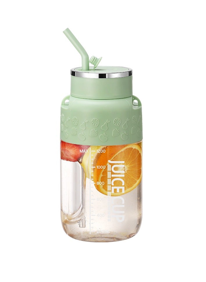 عصير خلاط كوب خلاط محمول 1200ml كأس عصير مع 14 شفرات الفولاذ المقاوم للصدأ USB القابلة لإعادة الشحن خلاطات الفواكه المقاومة للتسرب لضربات و Smoothies عصير كهربائي للمطبخ السفر صالة رياضية (خضراء)