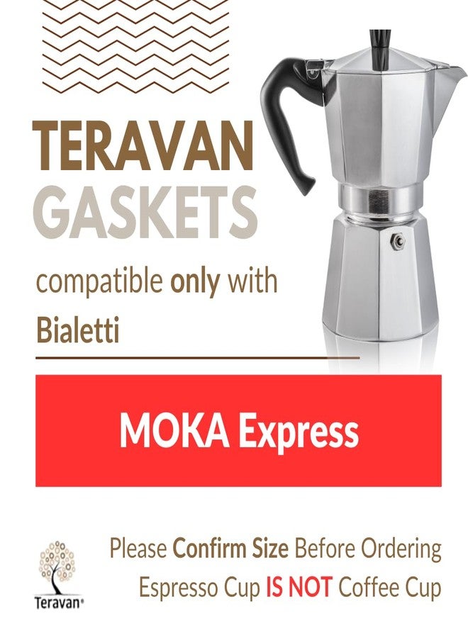 Teravan Replacement Silicone Gaskets, Compatible with Bialetti Moka Express 6 Cup (6 Espresso Cup = 9.1oz / 270ml) - Image 2