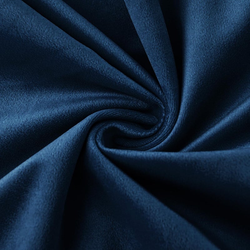 VAKADO Throw Pillow Covers 20x20 Set of 2 Dark Blue Velvet Decor Decorative Couch Cushion Euro Pillowcases with Fringe Home Bed Decoration for Sofa Bedroom Office - Image 3