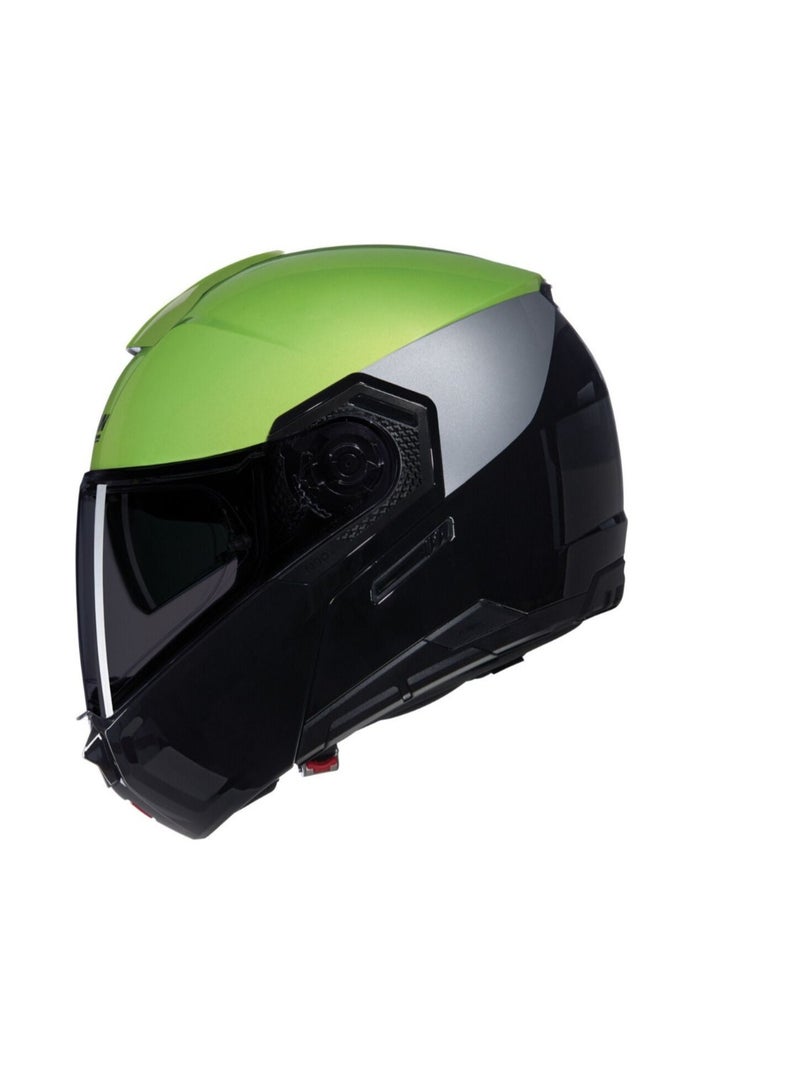 Nolan N90-3  06 VERNICIATURA SPECIALE GREEN PULSE BLACK GLOSSY Helmet