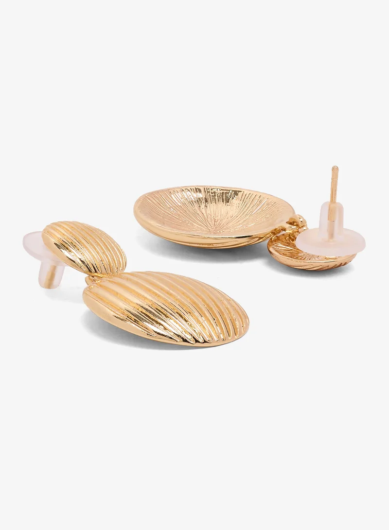 جينجر أقراط فضية جريئة بقطعتين