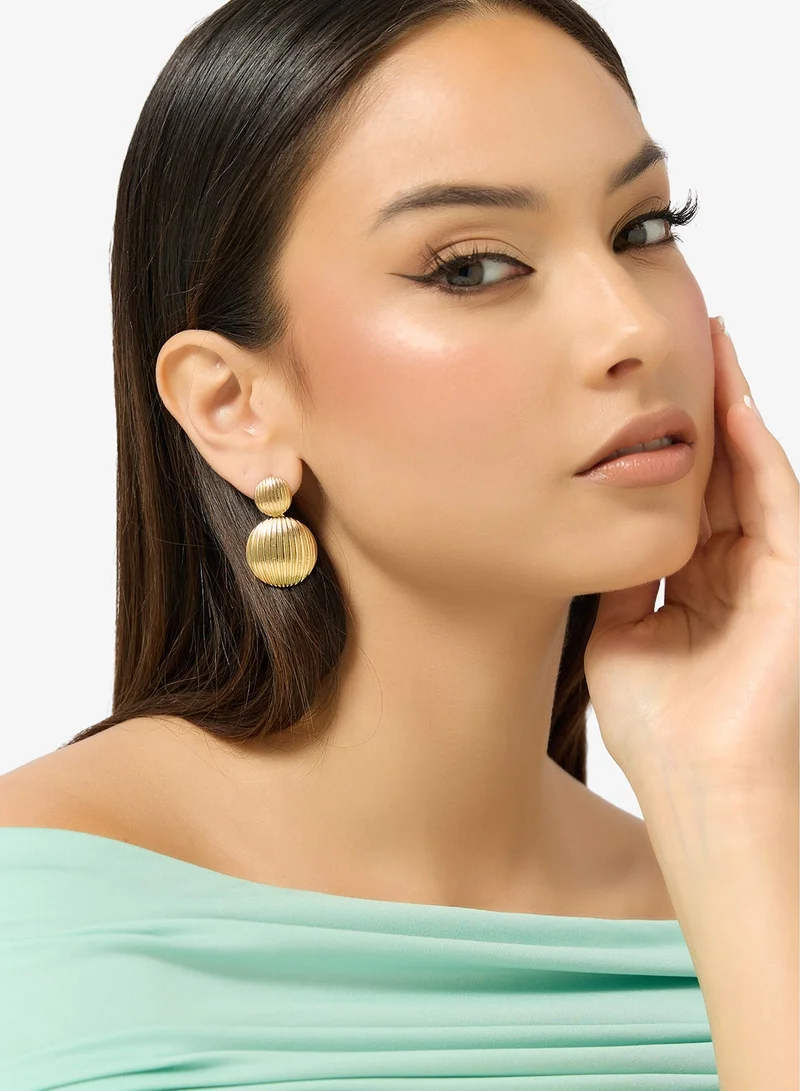 2PK Chunky Silver Statement Earrings