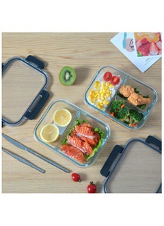 HOPHOP 1,2 & 3 Compartment Glass Meal Prep Containers  - Image 4