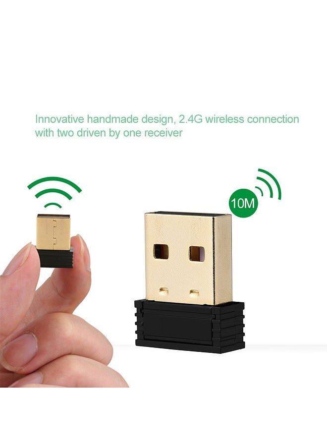 Generic - 2.4G Wireless Bamboo PC Keyboard and Mouse Combo Computer Keyboard Handcrafted Natural Wooden Plug and Play - Image 1
