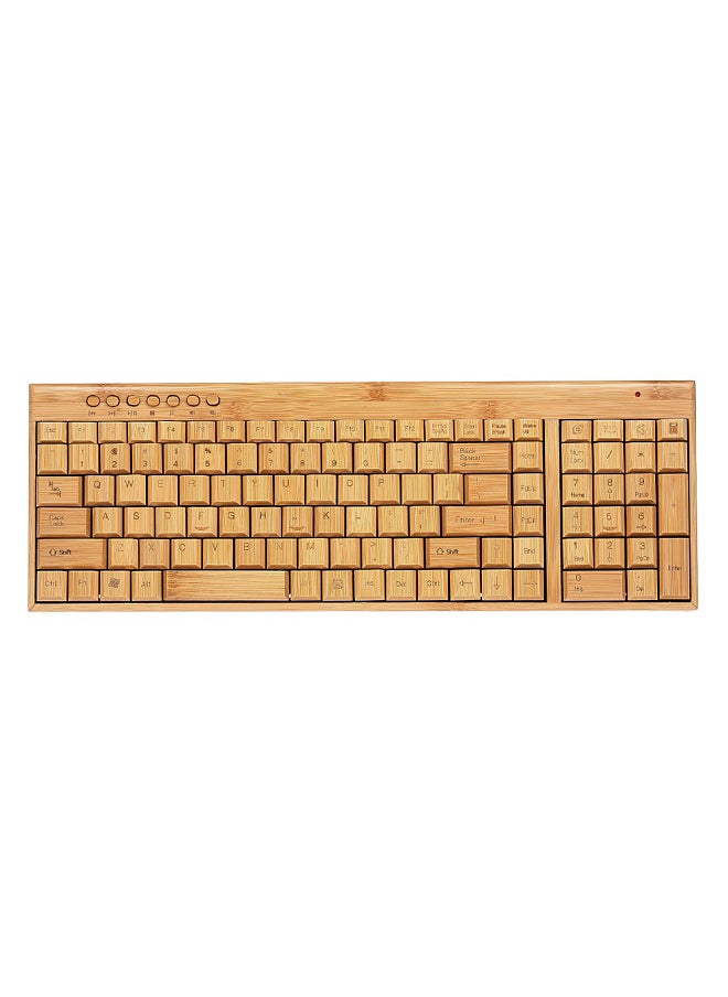Generic - 2.4G Wireless Bamboo PC Keyboard and Mouse Combo Computer Keyboard Handcrafted Natural Wooden Plug and Play - Image 1