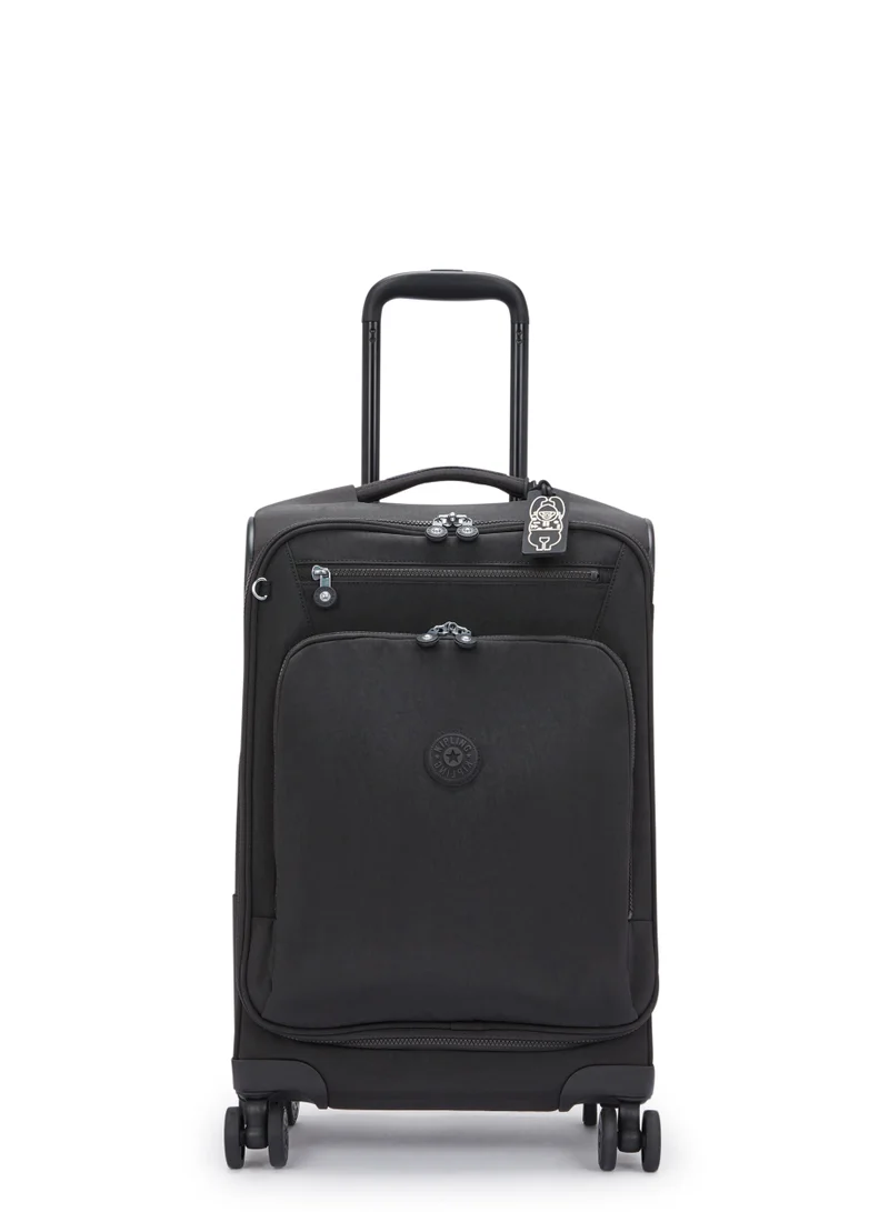 Kipling New Youri Spin Small  Wheeled Travel Case with Extendable Trolley Handle 58cm/22inches, 2.55kg, 33L, Black Noir