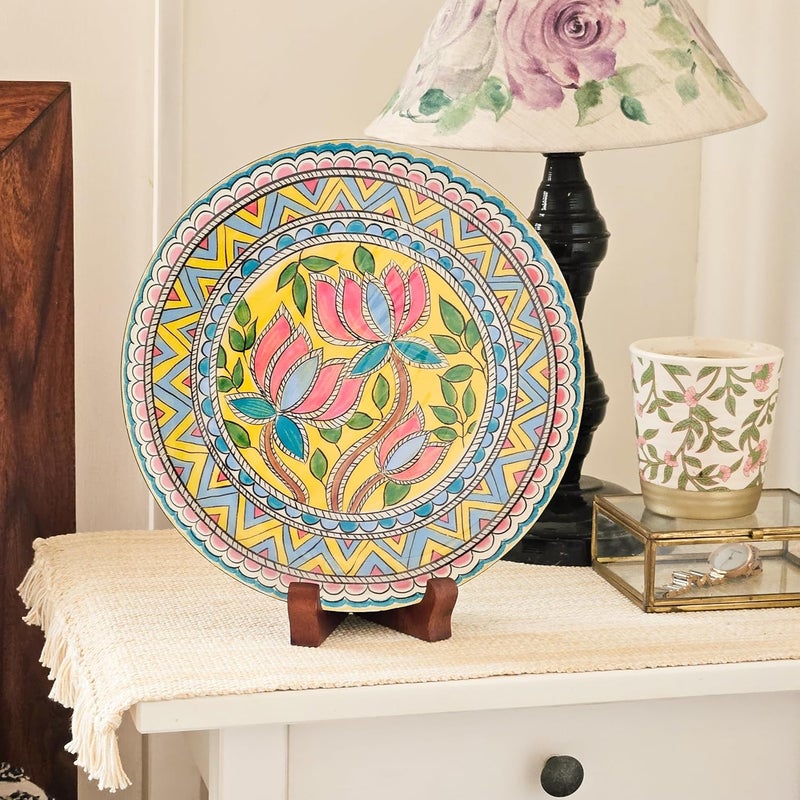 RITUALISTIC RITUALISTIC Lotus Single Wall Plate 11 Inch with Stand Wall Arts For Home Decoration Living Room Bedroom Office Decor Aesthetic Room Decor Items Wall Hanging Show Pieces - Image 1