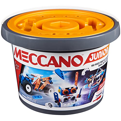 MECCANO Junior, 150 pcs Bucket STEAM Model Building Kit for Open-Ended Play - Image 1