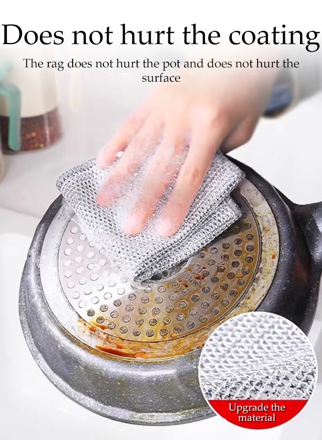 DUNISO 10 Pcs Wire Cleaning Cloths,Reusable Dishwashing Rags,Non-Scratch Wire Dish Cloths,Steel Wool Scrubber,Fast Drying,Easy Rinsing,for Wet and Dry,for Kitchen, Sinks, Pots, Pans,20*20cm - Image 5