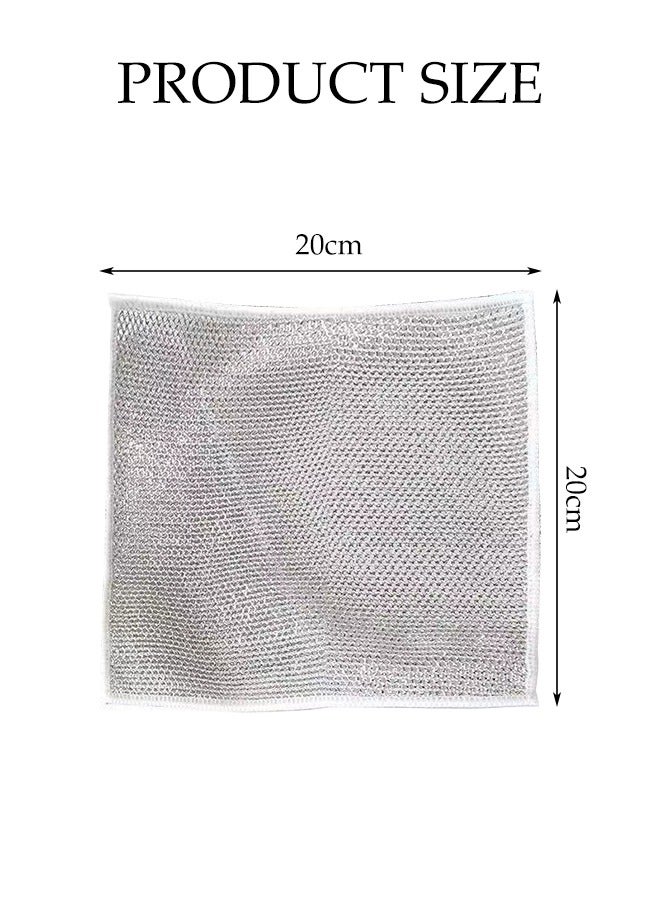 DUNISO 10 Pcs Wire Cleaning Cloths,Reusable Dishwashing Rags,Non-Scratch Wire Dish Cloths,Steel Wool Scrubber,Fast Drying,Easy Rinsing,for Wet and Dry,for Kitchen, Sinks, Pots, Pans,20*20cm - Image 2