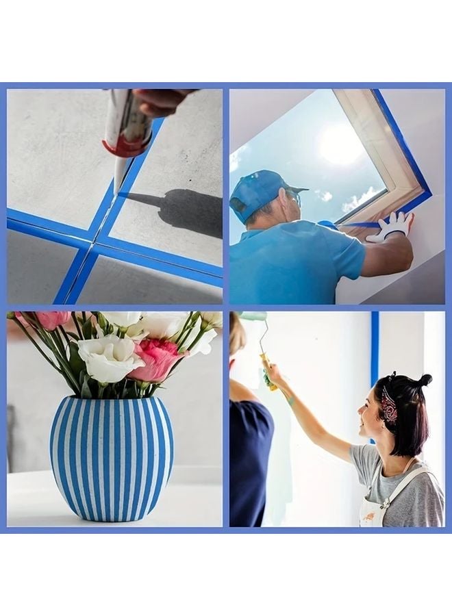 YITAPE 1 Inch Wide Blue Painters Tape 12 Rolls Bulk Pack Smooth Finish - Image 4