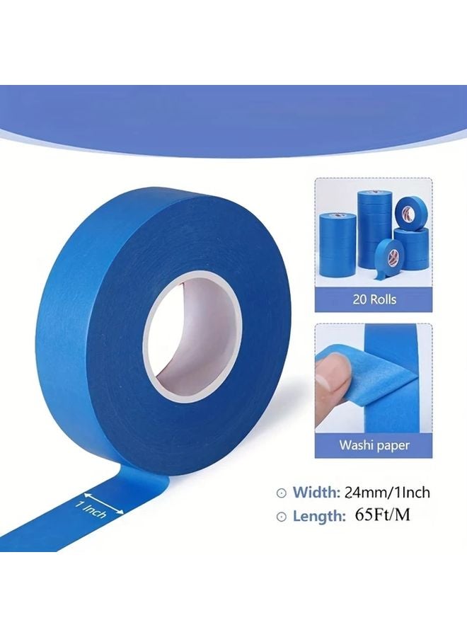YITAPE 1 Inch Wide Blue Painters Tape 12 Rolls Bulk Pack Smooth Finish - Image 3