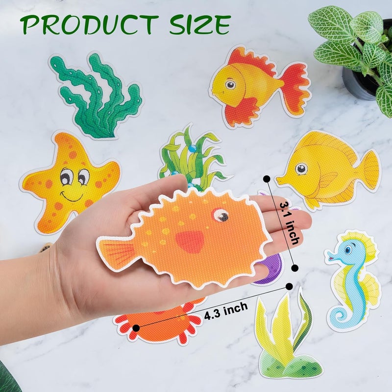 Giftormous Bathtub Non-Slip Stickers for Shower - 20 PCS Large Anti-Slip Cute Sea Creature Stickers with Scraper for Kids Bath Tub and Slippery Shower Floor, Perfect Bathroom Decor - Image 4