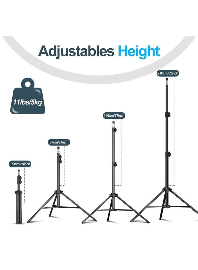 EMART 7 Ft Light Stand for Photography, Portable Photo Video Tripod Stand, Lighting Stand with Carry Case for Speedlight, Flash, Softbox, Umbrella, Strobe Light, Camera, Photographic Portrait - 2 Pack - Image 1