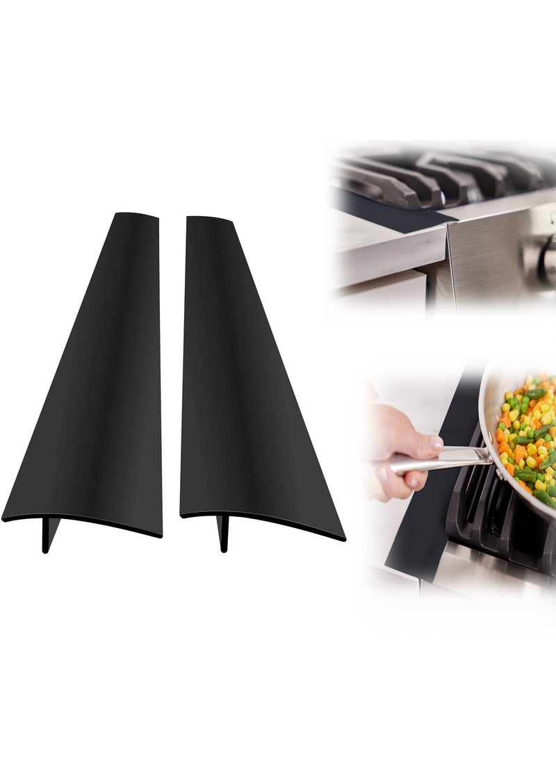 SOLARAE Silicone Stove Gap Covers, Heat Resistant Flexible Stovetop Filler Between Counters and Cooktops, Seamless Hidden Oven Side Guard, Prevents Counterspace Mess, 21 Inch, Black 2 Pack - Image 1