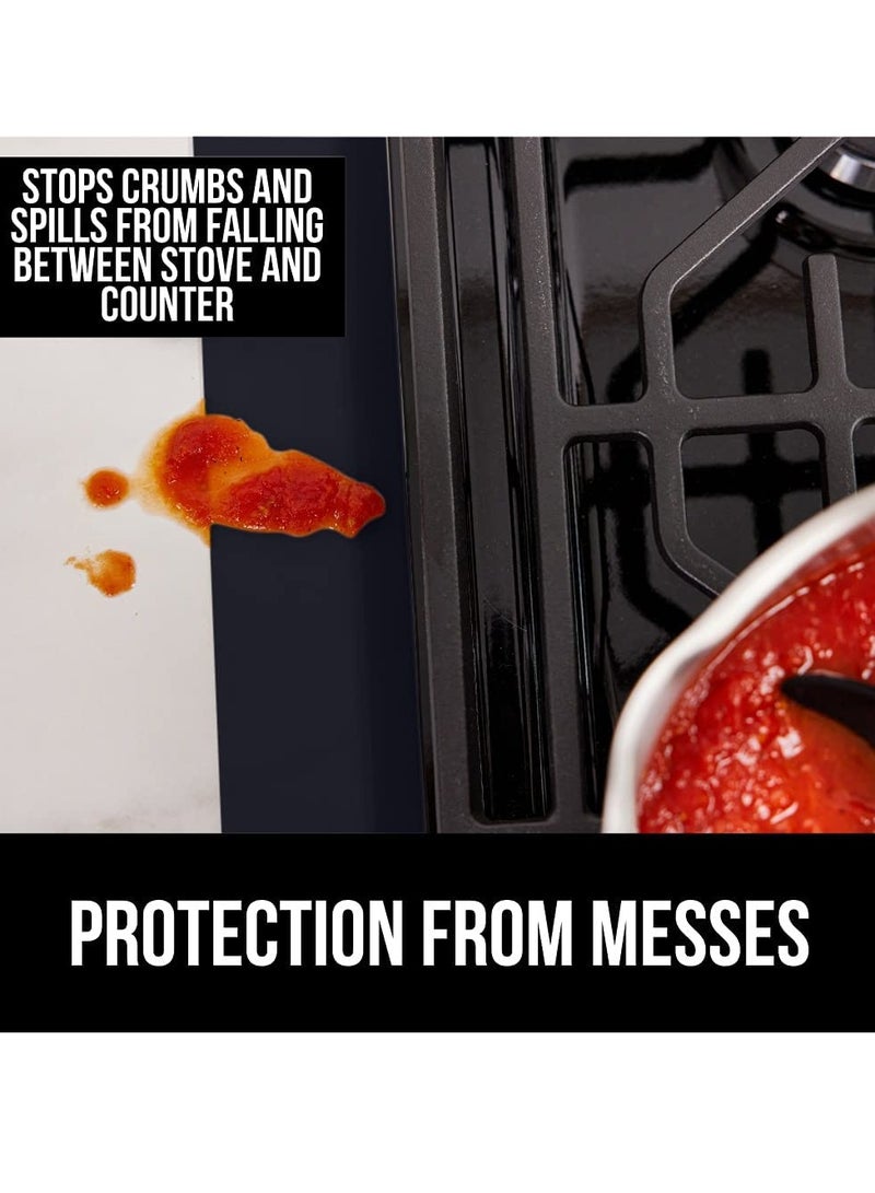 SOLARAE Silicone Stove Gap Covers, Heat Resistant Flexible Stovetop Filler Between Counters and Cooktops, Seamless Hidden Oven Side Guard, Prevents Counterspace Mess, 21 Inch, Black 2 Pack - Image 2