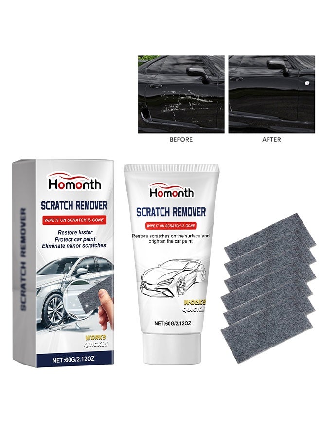 Homonth Scratch Remover, Nano Sparkle Cloth Car Polish Scratches Remover,6PCS Multi-Purpose Nano Magic Cloth Easy to Repair Small Scratched Water Spots Scratch Car Remover for All Car - Image 1