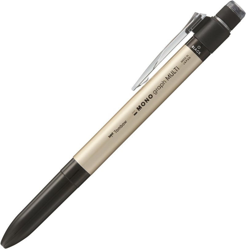 Tombow Tombow Mono Graph Multi 2 Color 05mm Ballpoint Pen  05mm Mechanical PencilGold CPA161B - Image 1