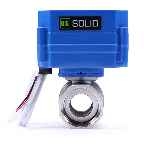 U.S. Solid 1" Motorized Ball Valve 85-265V AC Stainless Steel Electrical Ball Valve, 2 Wire Auto Return Setup Normally Closed - Image 1