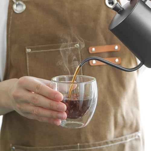 Mivana Double Wall Glass Coffee Mugs - Glass Double Layer Tea & Coffee Cup Double Walled Glass Mugs for hot & Cold Drinks Coffee Tea Milk cappuchino Juice (250ML Mug, 2 Pieces) (MCV-2) - Image 4