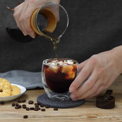 Mivana Double Wall Glass Coffee Mugs - Glass Double Layer Tea & Coffee Cup Double Walled Glass Mugs for hot & Cold Drinks Coffee Tea Milk cappuchino Juice (250ML Mug, 2 Pieces) (MCV-2) - Image 2