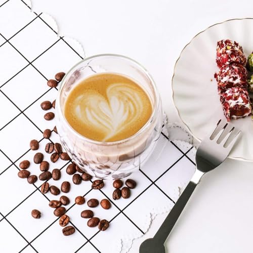 Mivana Double Wall Glass Coffee Mugs - Glass Double Layer Tea & Coffee Cup Double Walled Glass Mugs for hot & Cold Drinks Coffee Tea Milk cappuchino Juice (250ML Mug, 2 Pieces) (MCV-2) - Image 5