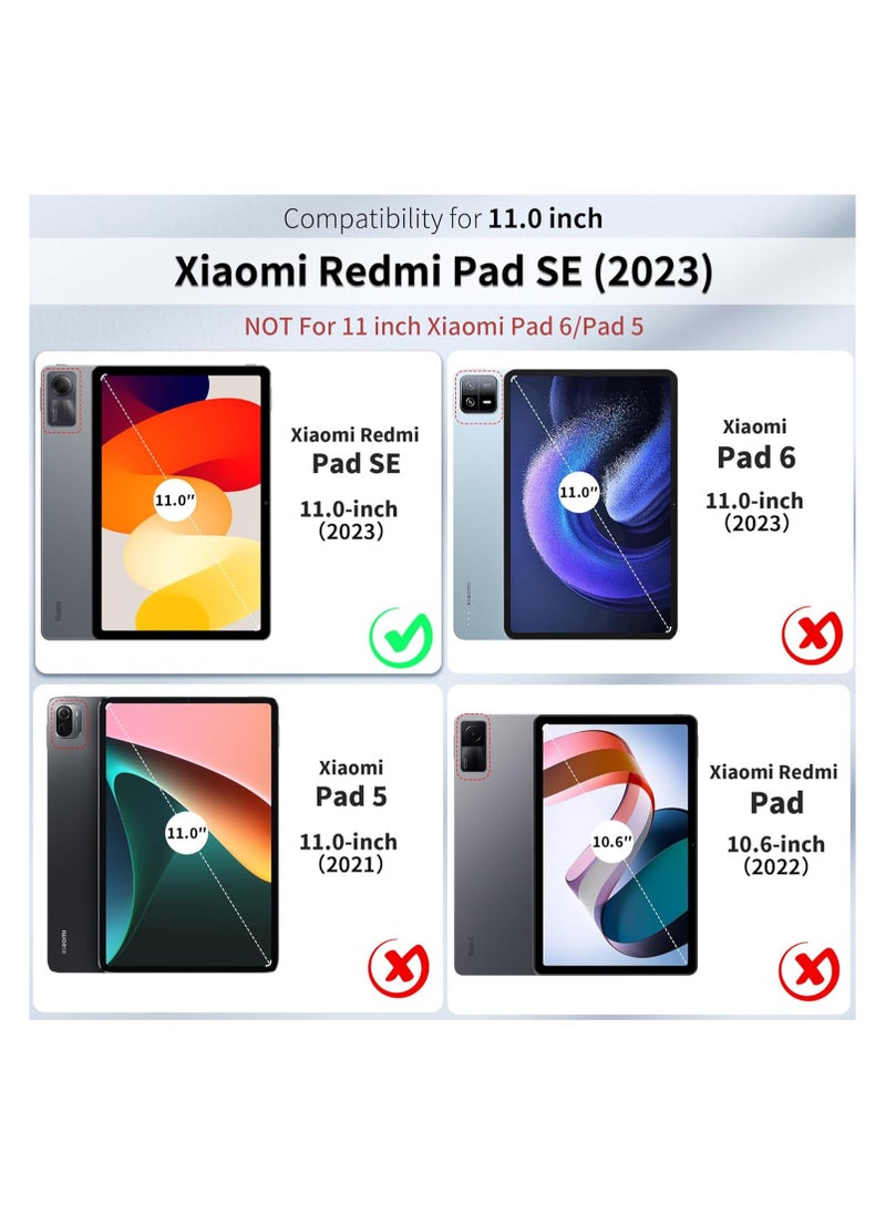 EVO Case for Xiaomi Redmi Pad SE 11 2023, Ultra Thin Soft TPU Smart Cover with Auto Sleep Wake, Clear Acrylic Anti-Scratch Case for Xiaomi Redmi Pad SE-Black  - Image 4