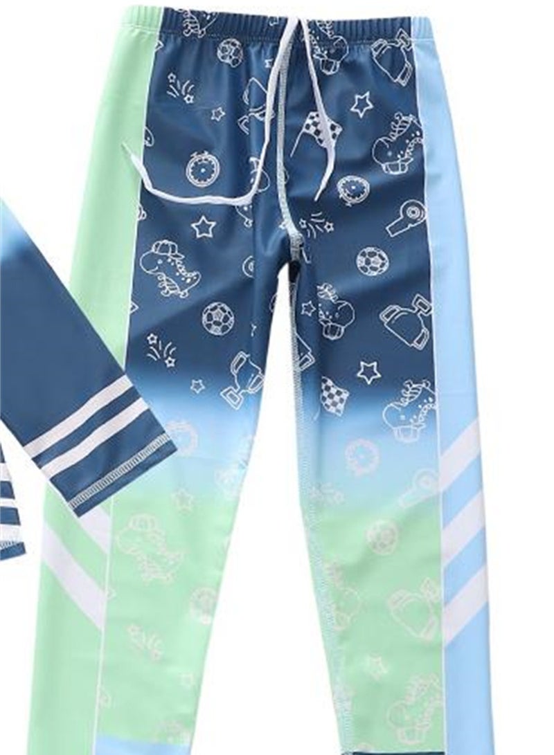 2pcs children's swimsuit boys one piece long sleeve long pants surfing swimsuit swimsuit - Image 4