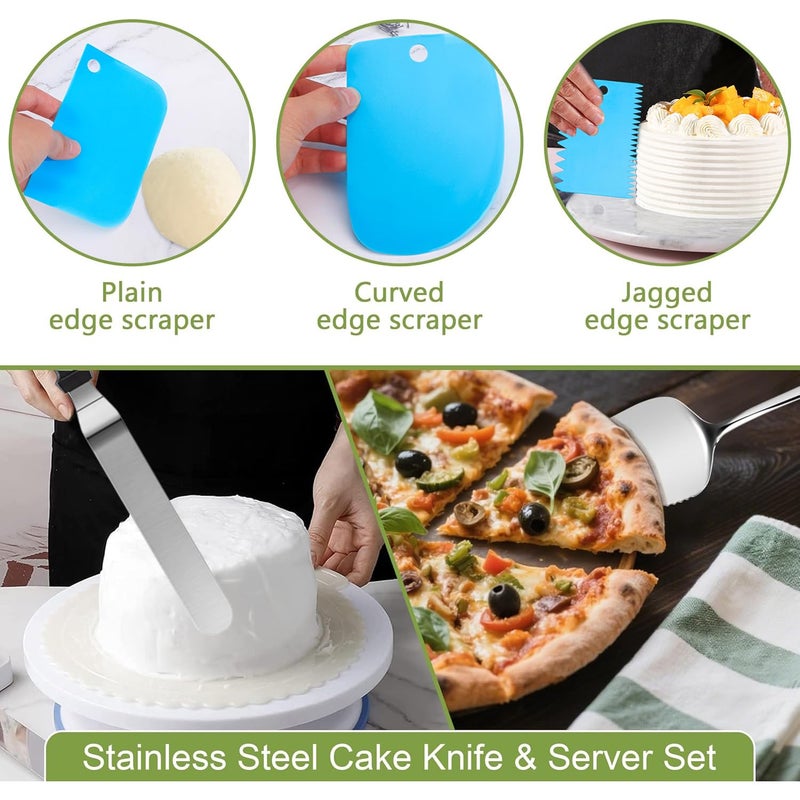 Easynzery 168pcs Cake Pan Sets for Baking + Cake Decorating Supplies: 3 Non-Stick Springform Pans Set (6, 8, 10 inches), Icing Tips â€“ Multi-functional Leak-Proof CheeseCake Pan - Image 5