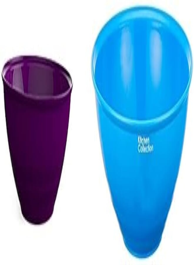 m-design M-Design 30686 Medium Plastic Round Mixing Bowl, 2.2 Liter - Purple + M-Design 30682 Medium Mixing Bowl - Blue, 2.2 Liter 