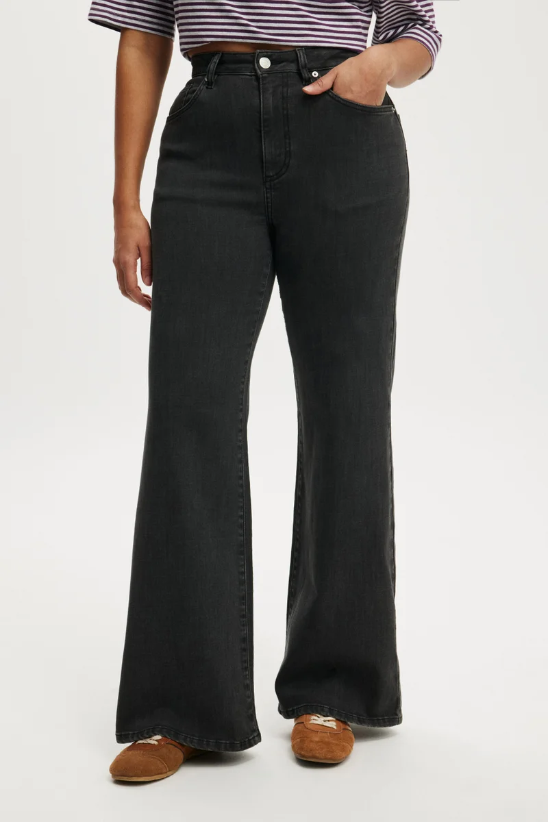 Cotton On  CURVY STRETCH WIDE JEAN for Women | Best Price UAE