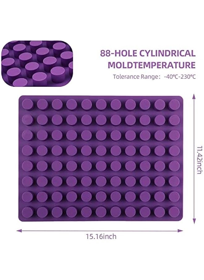 Cylindrical Silicone Mold for Cheese Cakes, Handmade Soap, Baking, Chocolate, Truffle, Jelly, Candy - 88 Cavities
