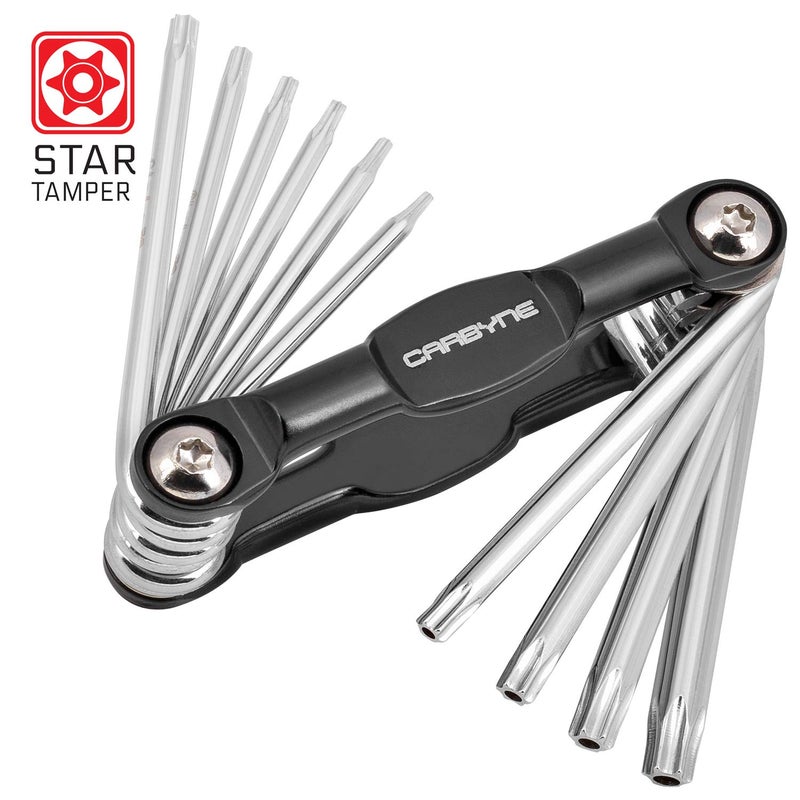 Carbyne 10-Piece Folding Tamper Proof Star (Torx) Wrench Set, Includes T-6 to T-30. Heat Treated S2 Steel - Image 2