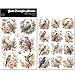 CATaireen Vintage Rub On Transfers for Crafts DIY Glass Stickers 2 Sheets Furniture Decals Alphabet Number Watercolor Floral Sentence Elements Flowers and Birds - Image 2