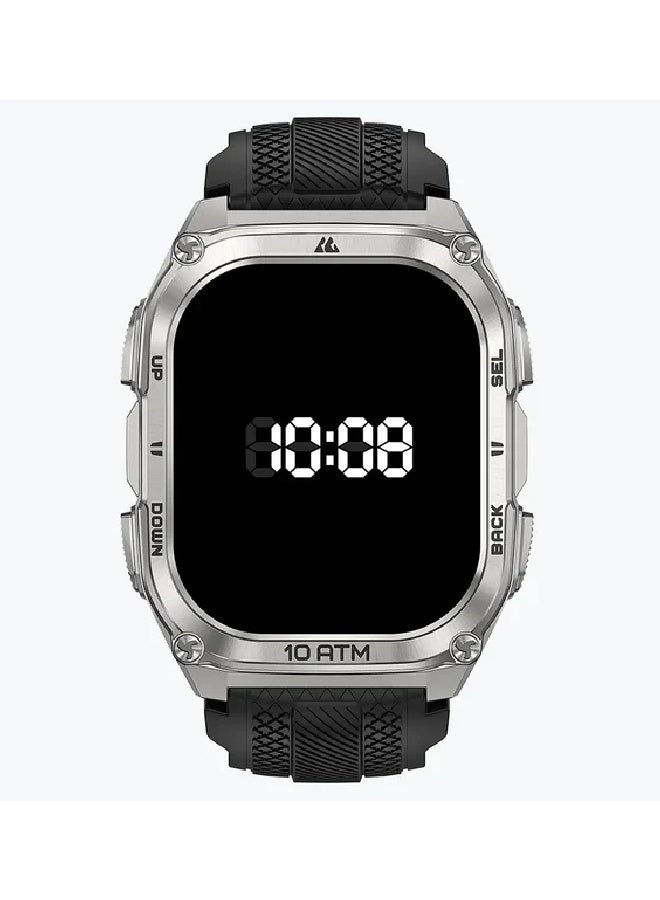 KOSPET ساعة TANK M4 الذكية، شاشة AMOLED مقاس 1.96 بوصة - فضية - Image 2