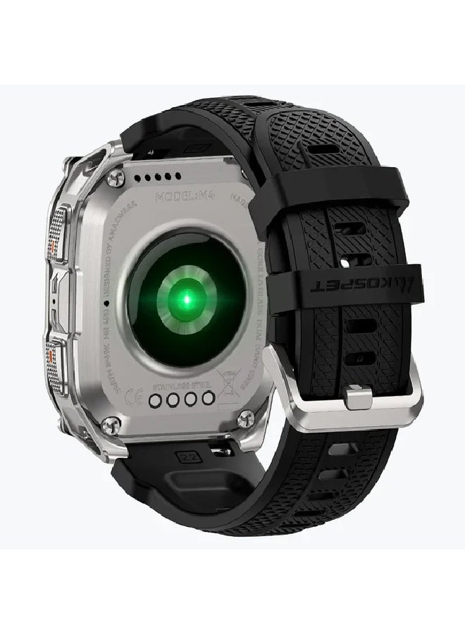 KOSPET ساعة TANK M4 الذكية، شاشة AMOLED مقاس 1.96 بوصة - فضية - Image 5