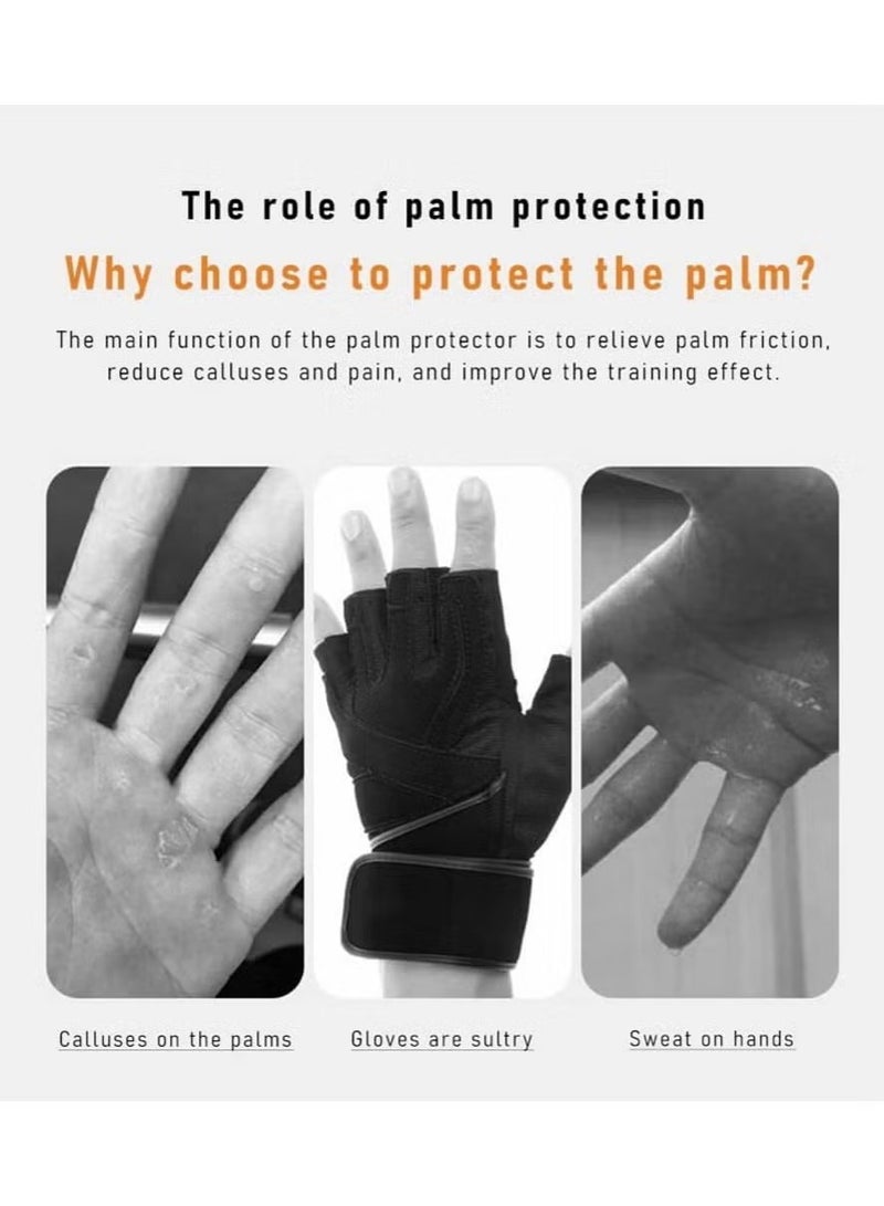 Vilico Cowhide Fitness 4-Finger Gloves enhance flexibility, breathability, comfort, and fit, suitable for both men and women, avoiding calluses. Palm protector, suitable for exercise, training, fitness, weightlifting, strength lifting, cross training, and hard pull  - Image 5
