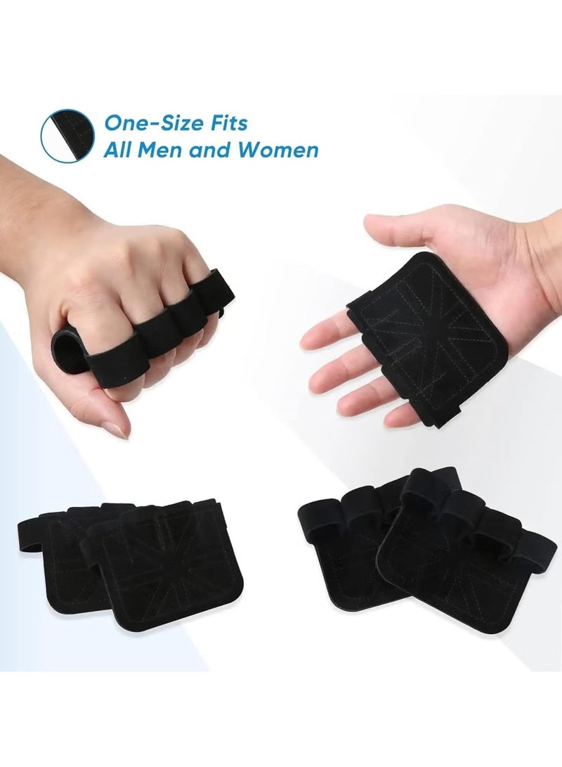 Vilico Cowhide Fitness 4-Finger Gloves enhance flexibility, breathability, comfort, and fit, suitable for both men and women, avoiding calluses. Palm protector, suitable for exercise, training, fitness, weightlifting, strength lifting, cross training, and hard pull  - Image 3
