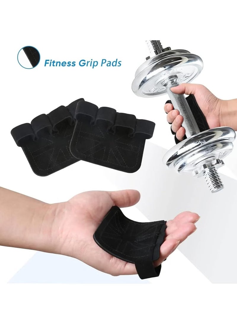 Vilico Cowhide Fitness 4-Finger Gloves enhance flexibility, breathability, comfort, and fit, suitable for both men and women, avoiding calluses. Palm protector, suitable for exercise, training, fitness, weightlifting, strength lifting, cross training, and hard pull  - Image 1